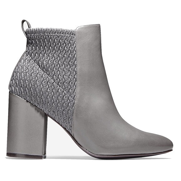 Cole Haan Shoes - Cole Haan Aylin Grey Textured Leather Ankle Booties